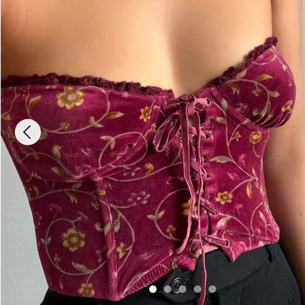 Vintage Victoria’s Secret Velvet Corset Bustier Floral 36B Coquette